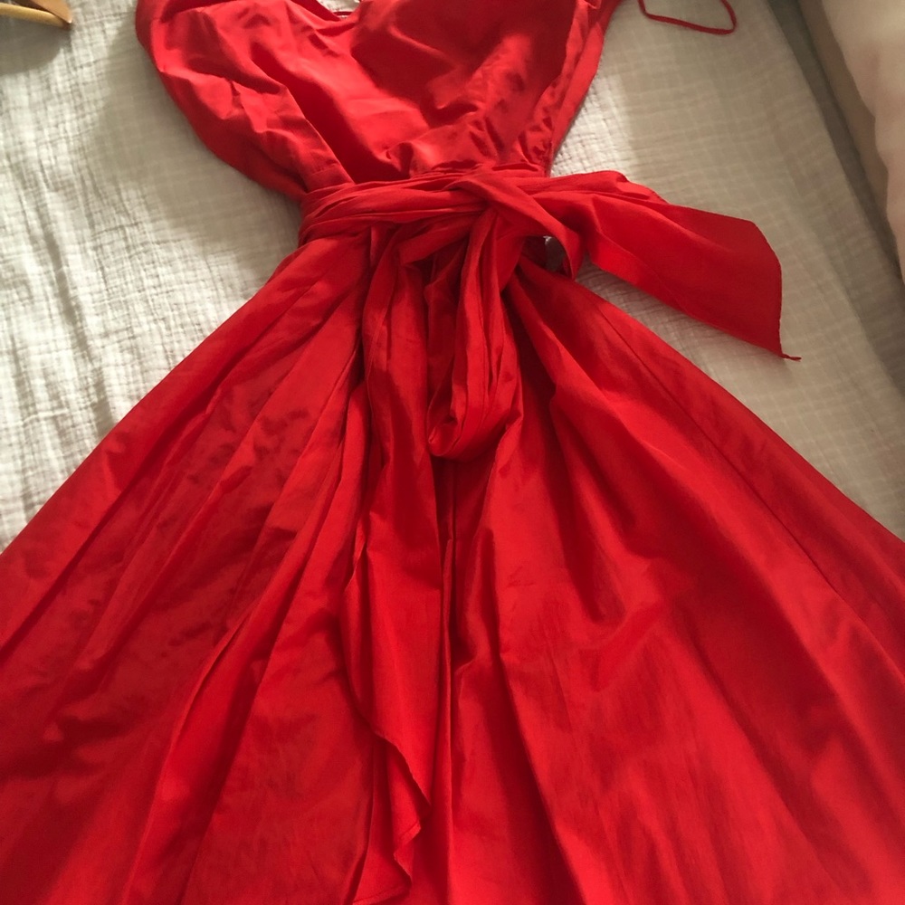 ZARA RED HALTER DRESS
